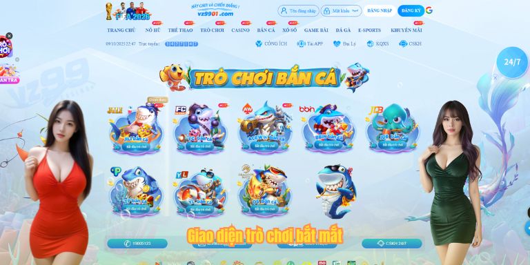 Giao diện trò chơi bắt mắt