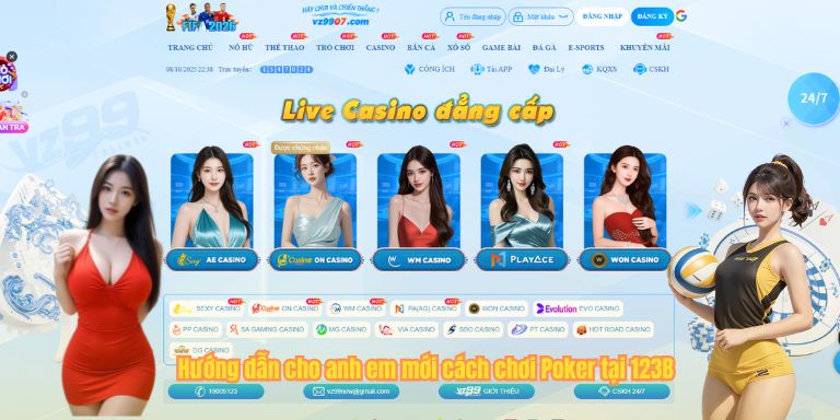 Hướng dẫn cho anh em mới cách chơi Poker tại 123B